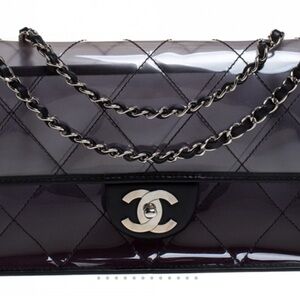 Chanel Black PVC Quilted Flap